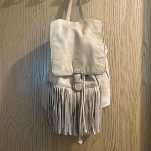 CUT N’ PASTE SCARLETT Fringed Backpack Soft Leather Boho Hippie Tan Backpack